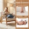 Corduroy Accent Chair with Lumbar Pillow Modern Upholstered Armchair Wood Frame Living Room Bedroom Lounge
